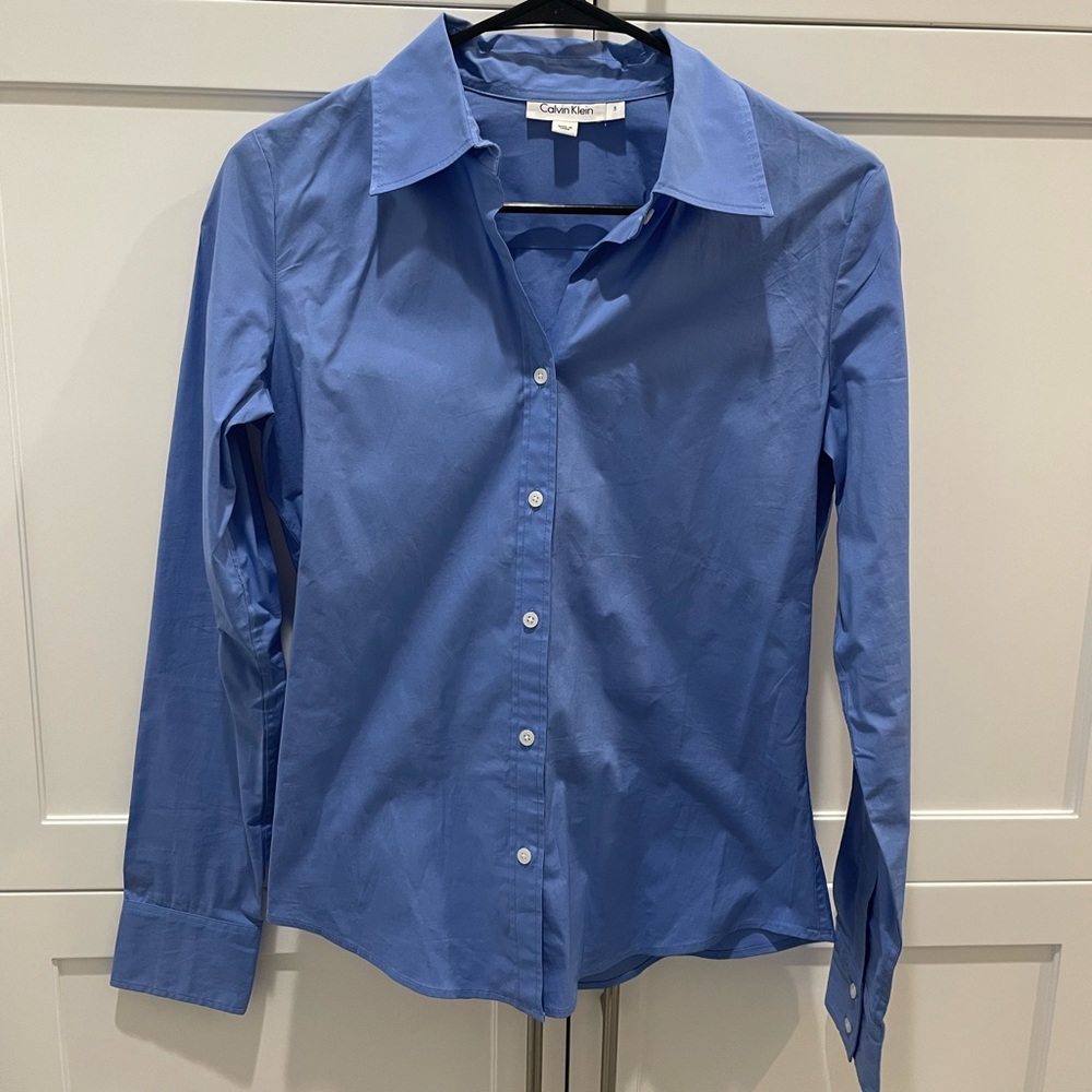 Gorgeous Blue Long Sleeve Button Down Shirt